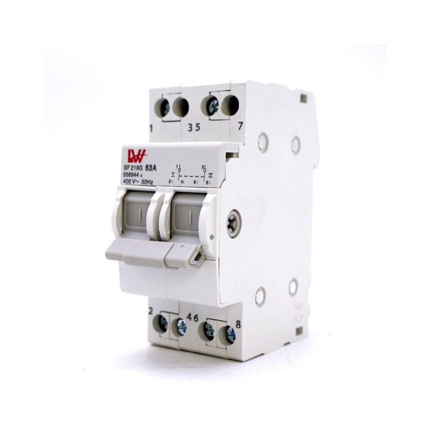 Át chuyển đổi 2 nguồn điện 63A LW, Atomat đảo phase LW 63A 220V, Cầu dao đảo chiều 63A dạng atomat
