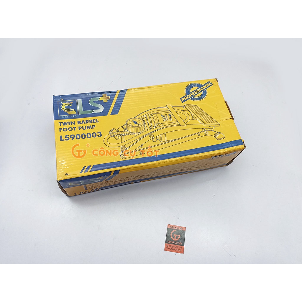 Bơm chân 2 ống pitong 440cc áp 100psi 7 cân hơi hiệu LS+ bơm xe đạp, xe máy, oto...
