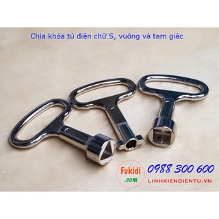 Chìa khóa tủ điện tam giác, vuông và chữ S dùng cho khóa tủ điện MS705 size 52x37mm - CKTGS, CKVS, CKVS