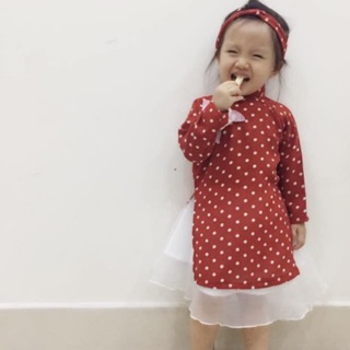 Áo dài mẹ và bé nâu tây