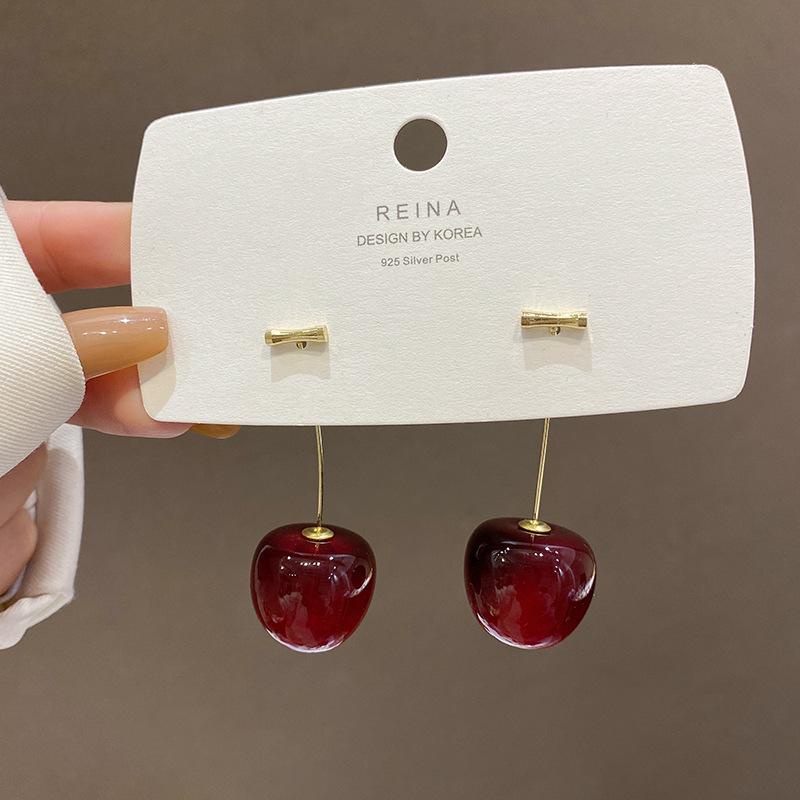 Khuyên tai, bông tai hình quả cherry đỏ cá tính nynk.accessories