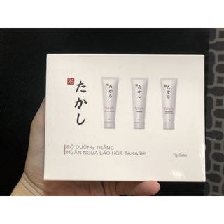 Bộ dưỡng trắng ngăn lừa lão hóa, nám da TAKASHI 15gram Sữa rửa mặt, kem chống nắng, kem tạo sợi collagen ban đêm