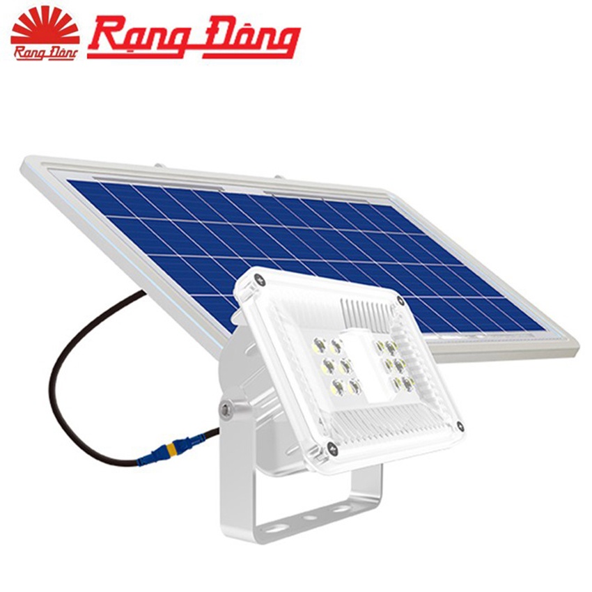 Đèn chiếu pha năng lượng mặt trời 10W Rạng Đông CP01.SL 10W, thời gian chiếu sáng 12 giờ liên tục