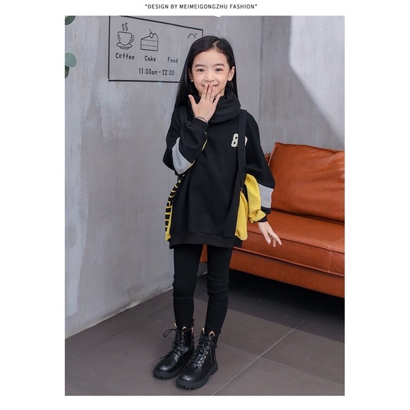 Giày boot cho bé gái bé trai da mềm đế êm nhẹ size 27-37 màu Đen phong cách Anh Martin cổ cao - Bốt trẻ em đẹp rẻ 2023