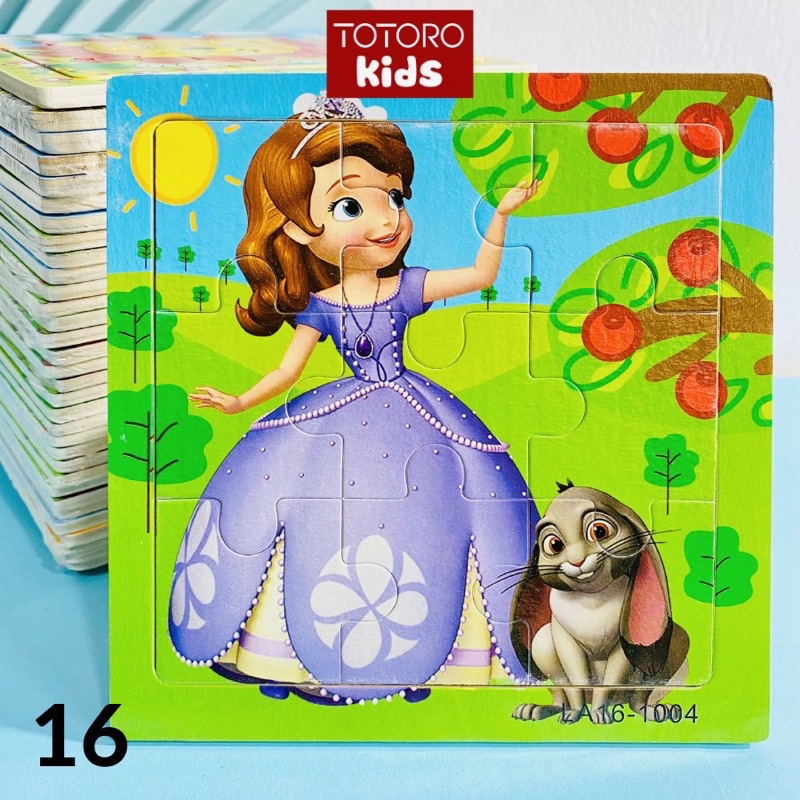 Tranh ghép hình lego 9 mảnh TOTOROKIDS tranh gỗ cho bé 2 3 4 tuổi đồ chơi xếp hình phát triển trí tuệ thông minh