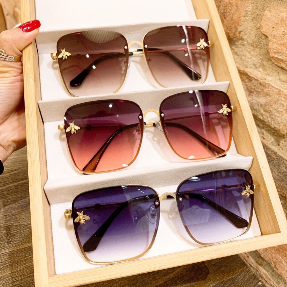 Mắt Kính Nữ Thời Trang - Kính Mát GC Đính Ong Chống tia UV400 Sành Điệu Hot Trend 2021