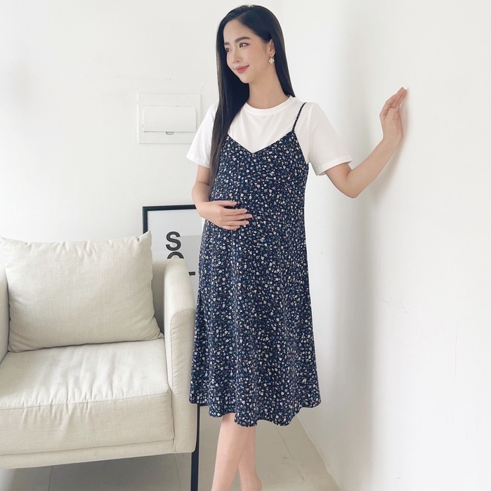 MEDYLA - Yếm bầu công sở tằm thái bầu mặc trong và sau sinh - SP041( không kèm áo trong)