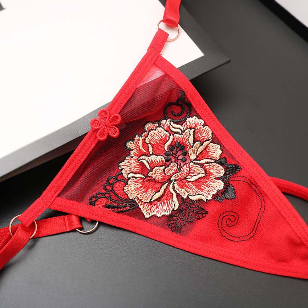 Quần Lót Lọt Khe Thêu Hình Bướm Phối Ren Quyến Rũ Cho Nữ