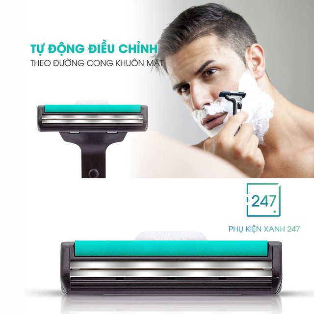 Dao cạo râu lưỡi kép loại sịn không gỉ gồm 36 lưỡi kép thay thế dành cho nam tặng kèm lọ kem cạo model 2021