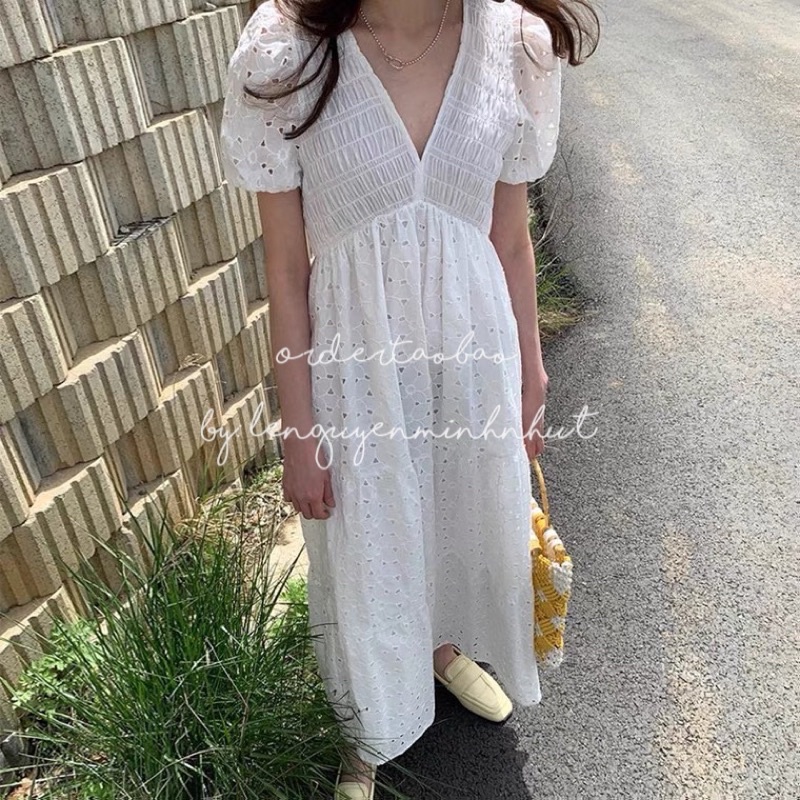 /order taobao/ Đầm Midi Đơn Giản 4 Màu Bầu Bì thoải mái