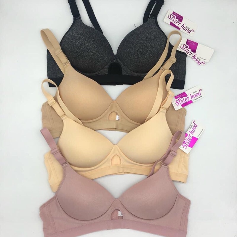 Áo ngực cotton không gọng đệm mỏng sisterhood co giãn thoải mái nhiều màu 778