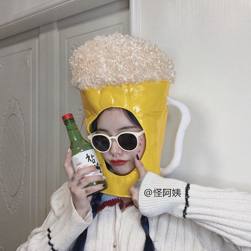 Đạo Cụ Chụp Ảnh Selfie Hình Ly Bia Hoạt Hình Nhật Bản Sáng Tạo Dễ Thương Vui Nhộn