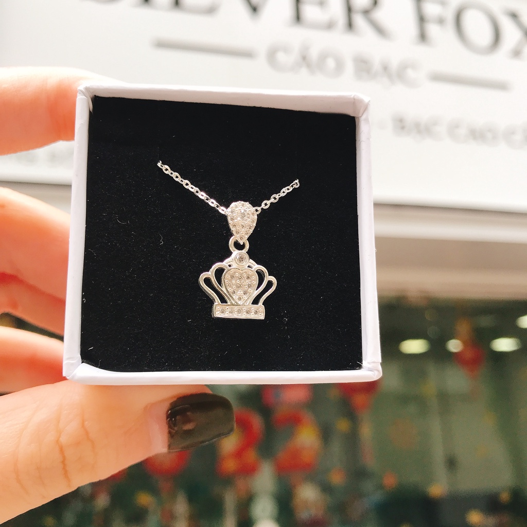 Dây Chuyền Bạc Ta Cao Cấp CaoBac Silver Vương Miện Sang Trọng Cho Bạn Gái