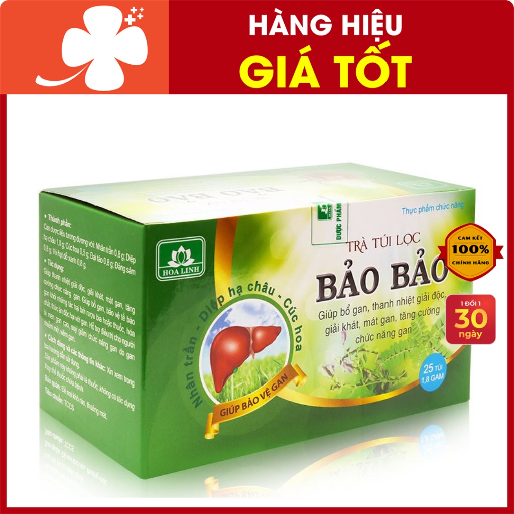Trà mát gan giải độc Bảo Bảo – Hỗ trợ tăng cường chức năng gan, bảo vệ tế bào gan khỏi tác nhân gây bệnh (Hộp 100g)