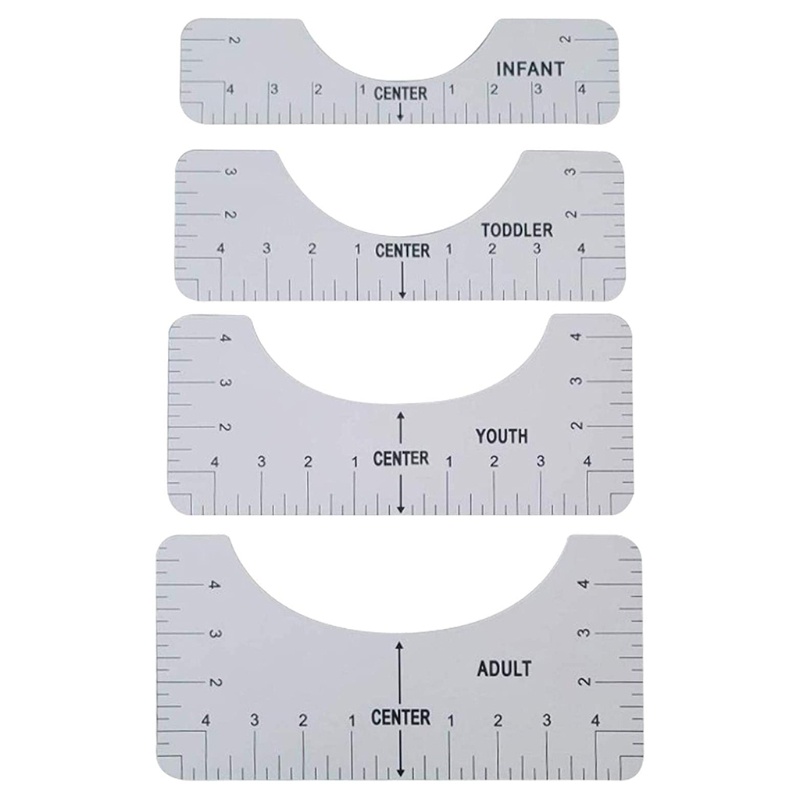 Set 4 Thước Đo Áo Thun Cổ Tròn 4 Kích Cỡ Khác Nhau
