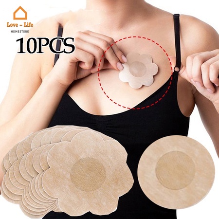 Set 10 Miếng Dán Nhũ Hoa Chống Mồ Hôi Hình Bông Hoa Dễ Thương Dùng Một Lần Cho Nữ