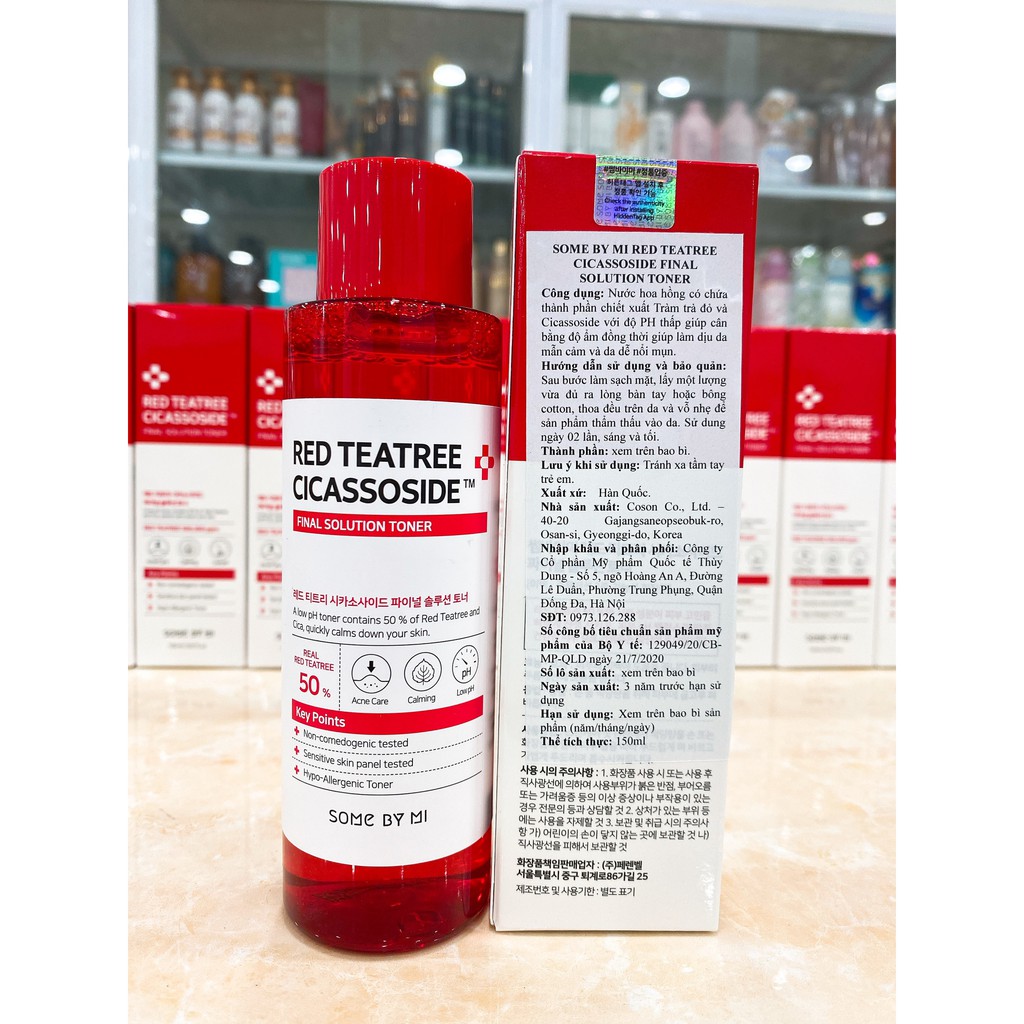 Nước Hoa Hồng Chiết Xuất Tràm Trà Đỏ Some By Mi Red TeaTree Cicassoside Final Solution 150ml