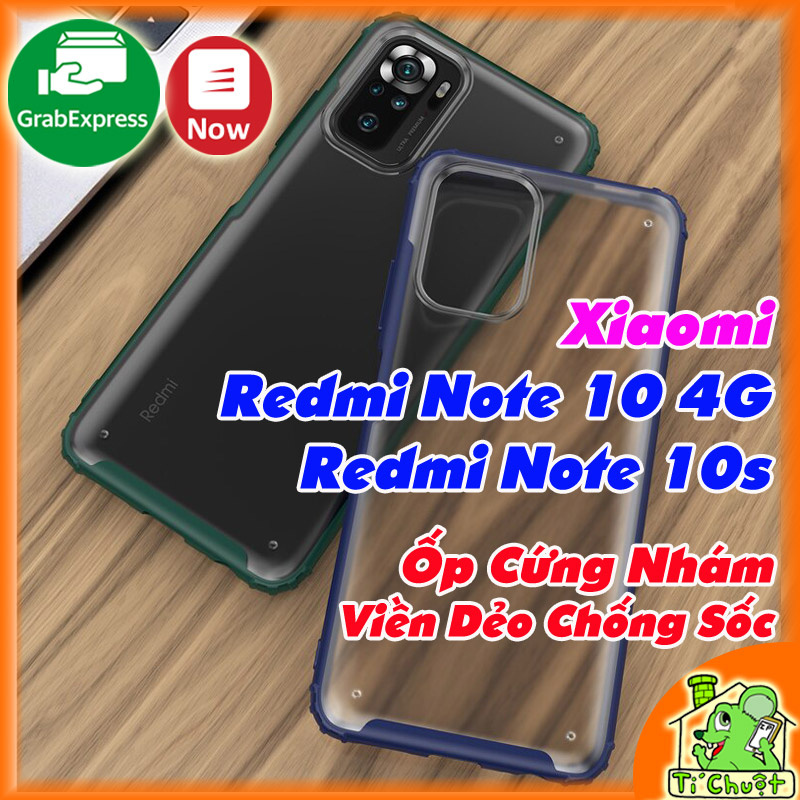 [Ảnh Thật] Ốp Lưng Xiaomi Redmi Note 10 4G/ Note 10s Cứng Nhám Viền Dẻo Màu Chống Sốc