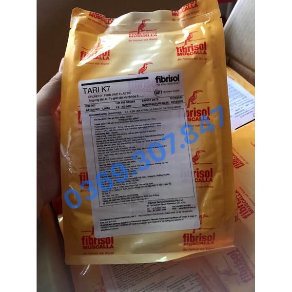 1kg TARI K7 - Phụ gia giò chả, giò lụa, chả lụa, xúc xích, chả cá, ..- Tạo giòn dai kết dính thịt thay thế hàn the
