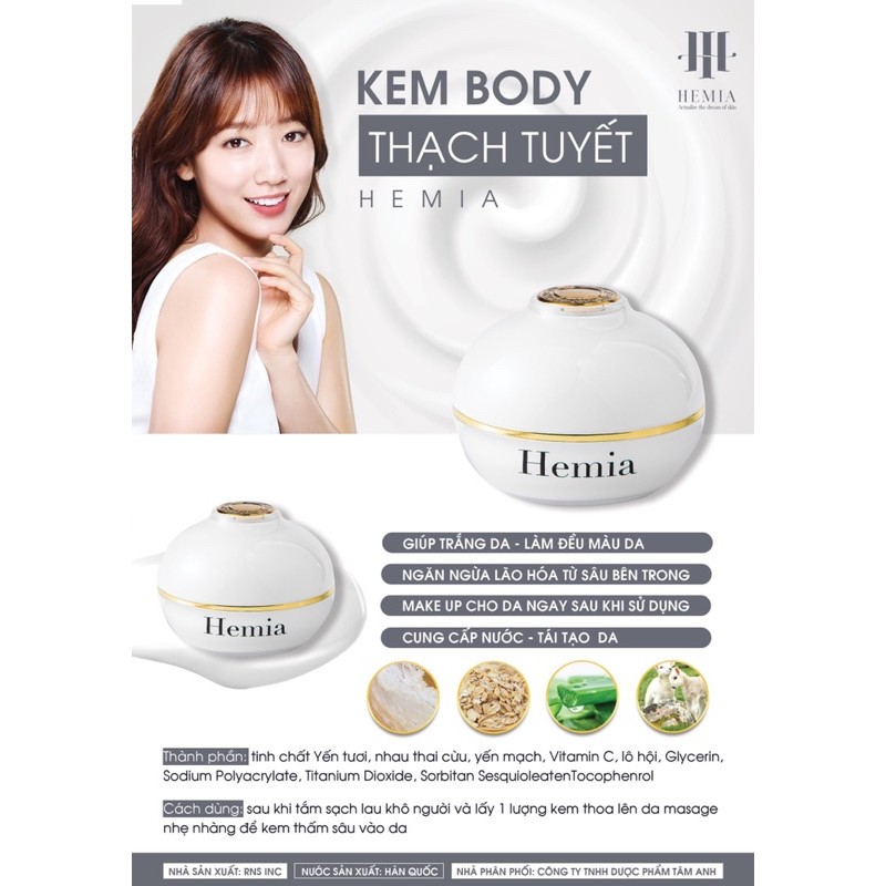KEM BODY THẠCH TUYẾT HEMIA