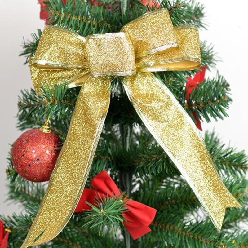 Cuộn dây ruy băng họa tiết ngôi sao 5 cánh trang trí cây thông noel nhiều màu dài 2m