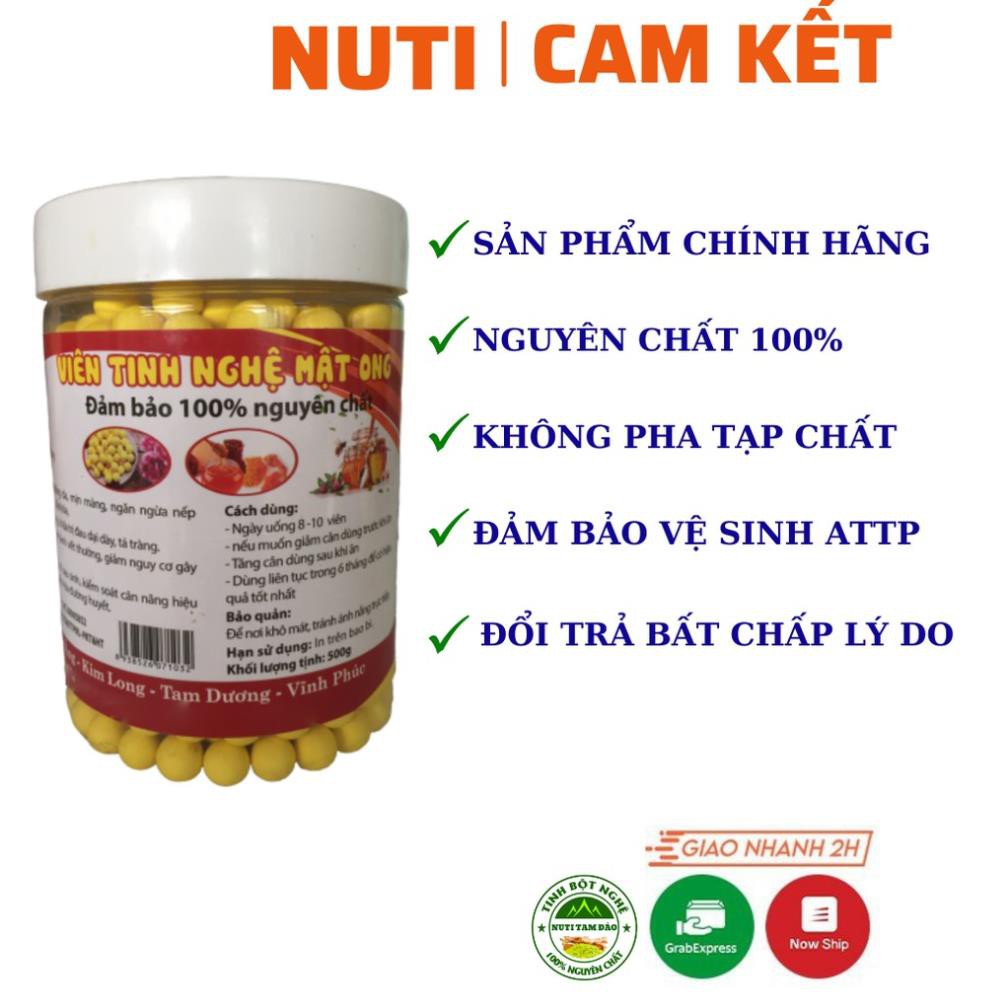 Nghệ viên mật ong Tam.Đảo 500g, viên tinh nghệ mật ong, tinh bột nghệ nguyên chất giúp giảm cân phòng hậu sản đau dạ dày | BigBuy360 - bigbuy360.vn