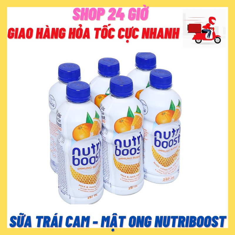 Sữa Trái Cây Cam Một Ong Nutriboost 1 Lốc 6 Chai