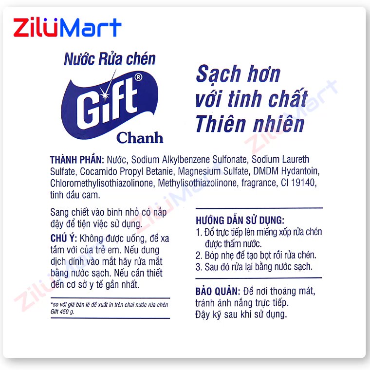 Nước rửa chén Gift loại 3.8kg