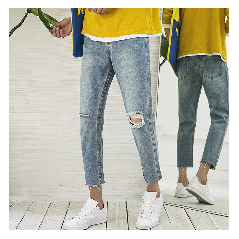 Quần Jean Nam - Quần Baggy Nam Cá Tính Thời TRang - jean dày- Wash Phong Cách Cao Cấp(tua)
