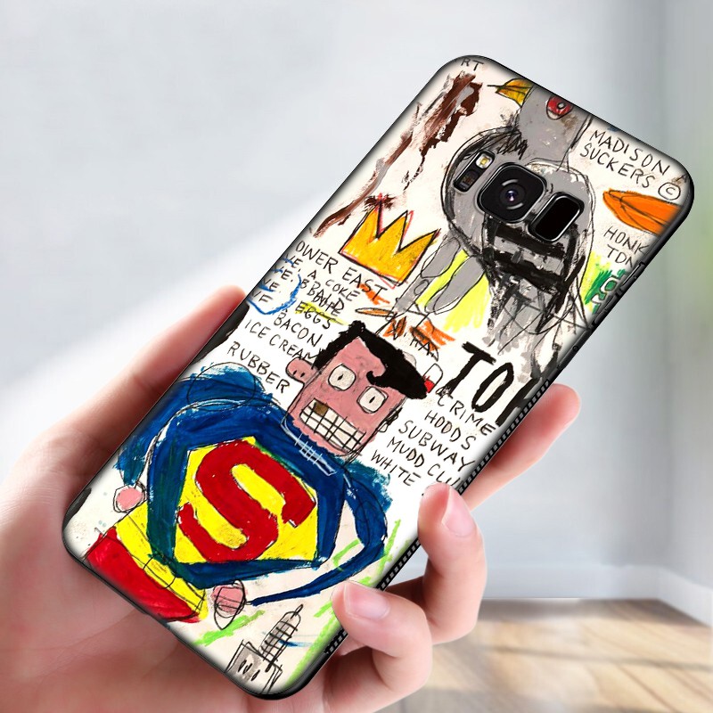 Samsung Galaxy S10 S9 S8 Plus S6 S7 Edge S10+ S9+ S8+ Casing Soft Case 48SF Jean-Michel Basquiat Graffiti animation mobile phone case