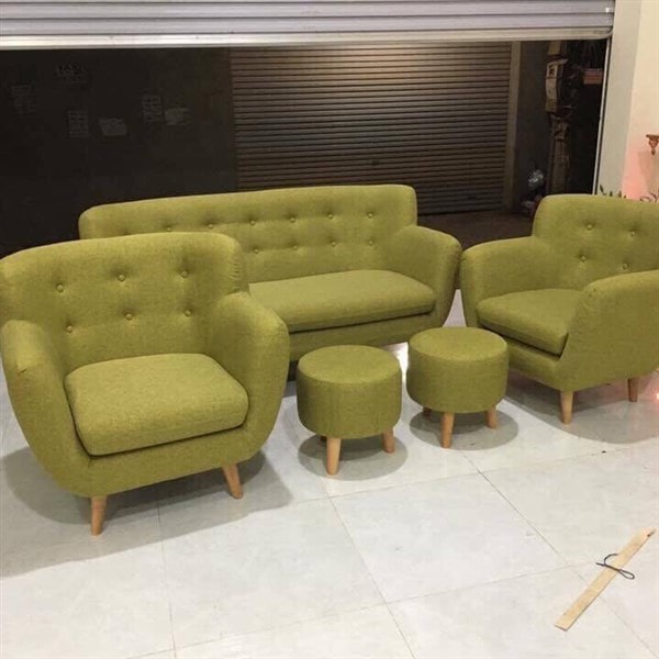 Sofa múi - sofa giá rẻ - sofa mini đẹp FULL BỘ GHẾ VĂNG SOFA + 2 GHẾ ĐÔN + 2 TỰA LƯNG