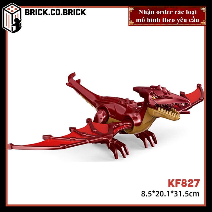 Mô hình Khủng long Đồ chơi lắp ráp Dinosaurs Jurassic Park Tyrannosau Khủng long Bay Thằn lằn bay KF827 KF828
