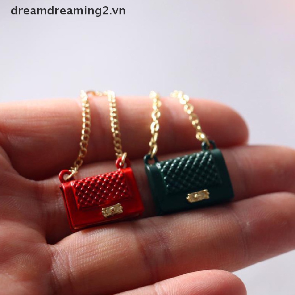 Mô Hình Túi Xách mini Bằng Kim Loại Trang Trí Nhà Búp Bê