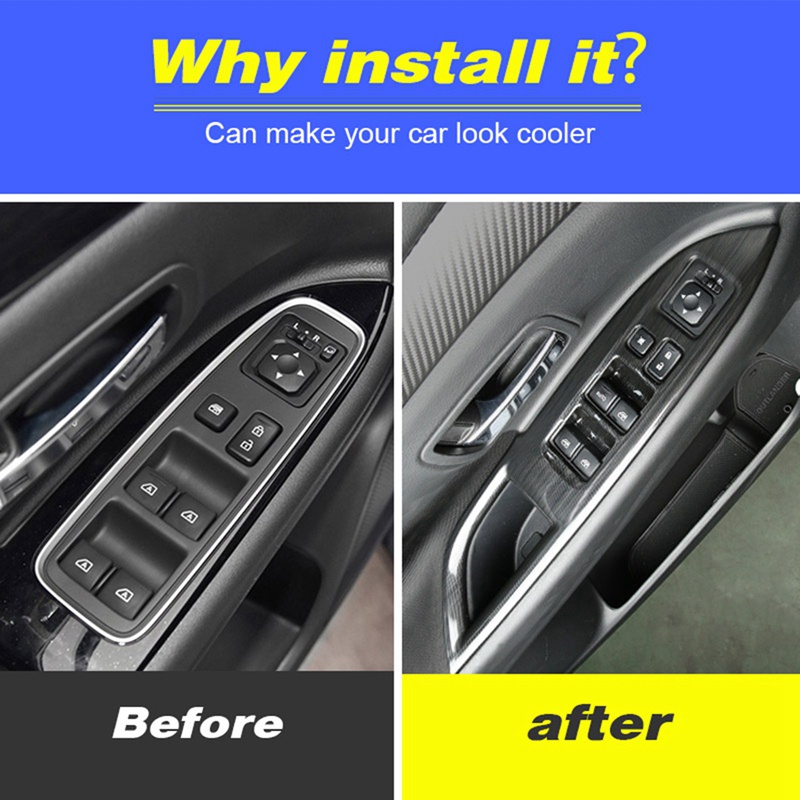 Vỏ Bọc Nút Điều Khiển Cửa Sổ Xe Hơi Chống Trượt Trang Trí Nội Thất Cho Mitsubishi Outlander 2016-2019