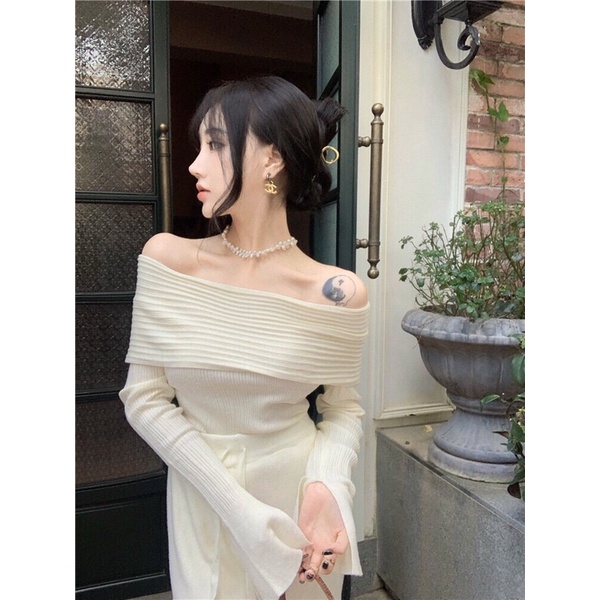 ✨💕Áo tay dài xẻ vai thanh lịch kèm chút sexy nhẹ nhàng💕