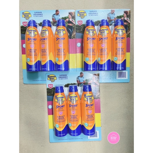 Xịt Chống Nắng Thể Thao Banana Boat SPF50 date t11/2025