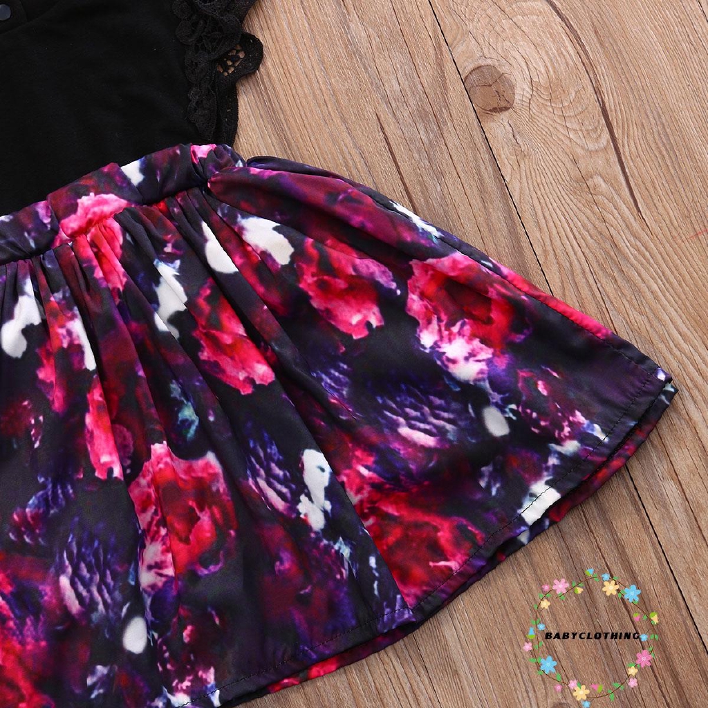 Bộ áo liền quần in hoa xinh xắn cho bé gái