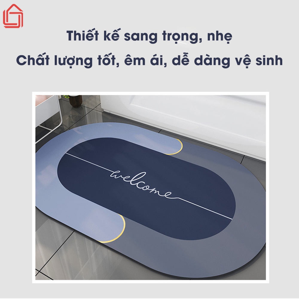 Thảm lau chân thấm nước, chống trượt 4 lớp cao cấp chất liệu cao su mau hút nước, bốc hơi nhanh - nhamoi