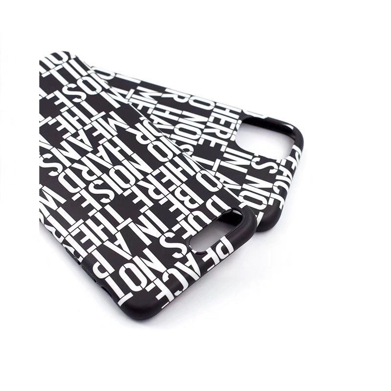 Ốp Iphone GD PEACE dẻo viền đen chữ trắng full dòng iphone 6 —> 13 Pro Max