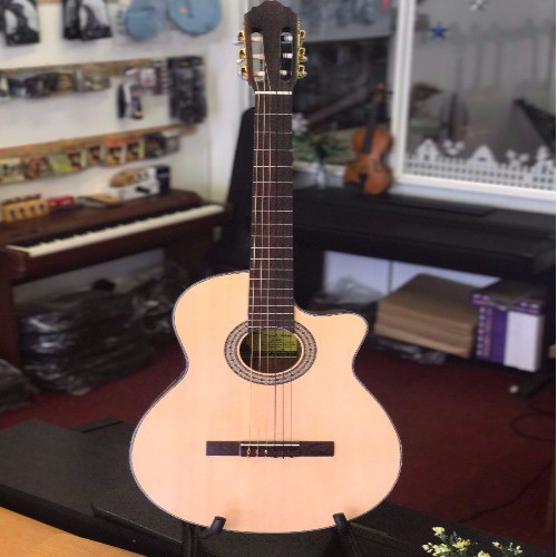 Đàn Guitar Classic - Gỗ Hồng Đào (Kỹ) - Thùng Khuyết (Tròn).