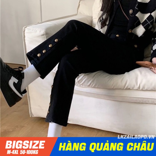 quần jean ⚡️𝐁𝐈𝐆𝐒𝐈𝐙𝐄⚡️ 牛仔quần ống loe nữ lưng cao cạp cao co giãn mùa hè Phong cách Hàn Quốc Thời Trang tiểu thư cá tính xinh đẹp cho người mập béo