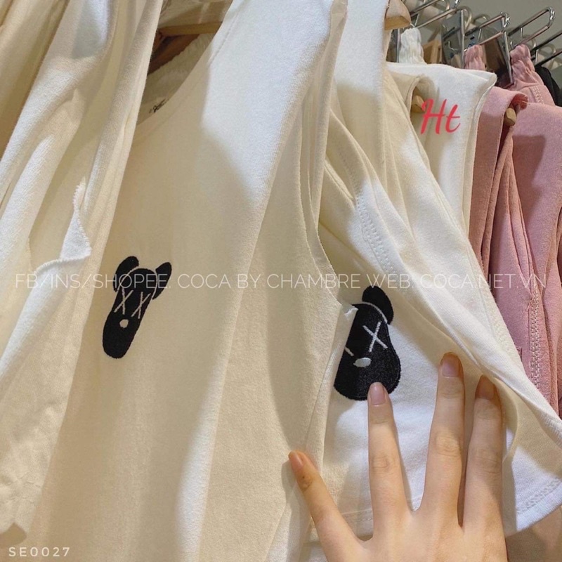 Bộ tanktop gấu X kèm bra HT12