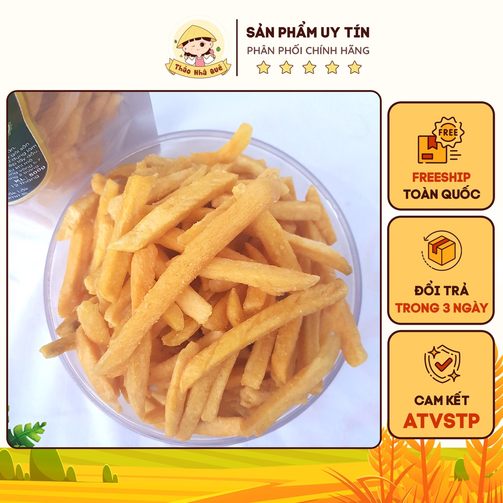 Khoai lang vàng sấy sợi giòn tan không đường không chất bảo quản 250/500g - Đồ ăn tết ăn vặt ngon