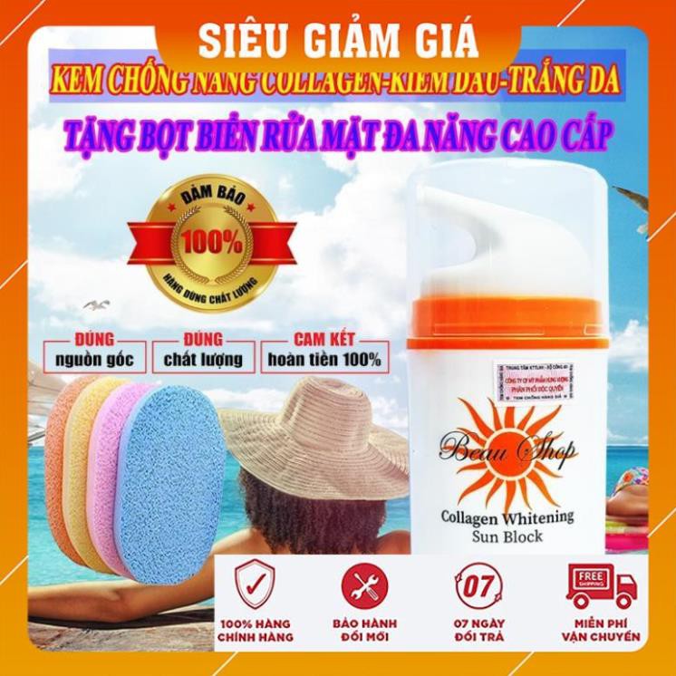 [ FreeShip - BÁN PHÁ GIÁ] Kem chống nắng cho da dầu, da mụn bổ sung collagen/Kem chống nắng tốt beau shop