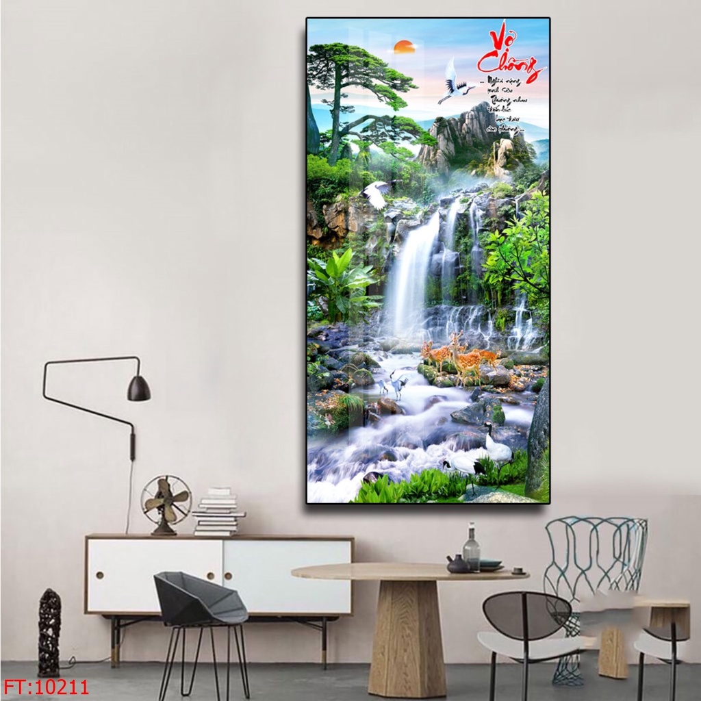 Tranh tráng gương, chủ đề thiên nhiên phong cảnh hùng vĩ, loại treo tường cao cấp [QH TN15]