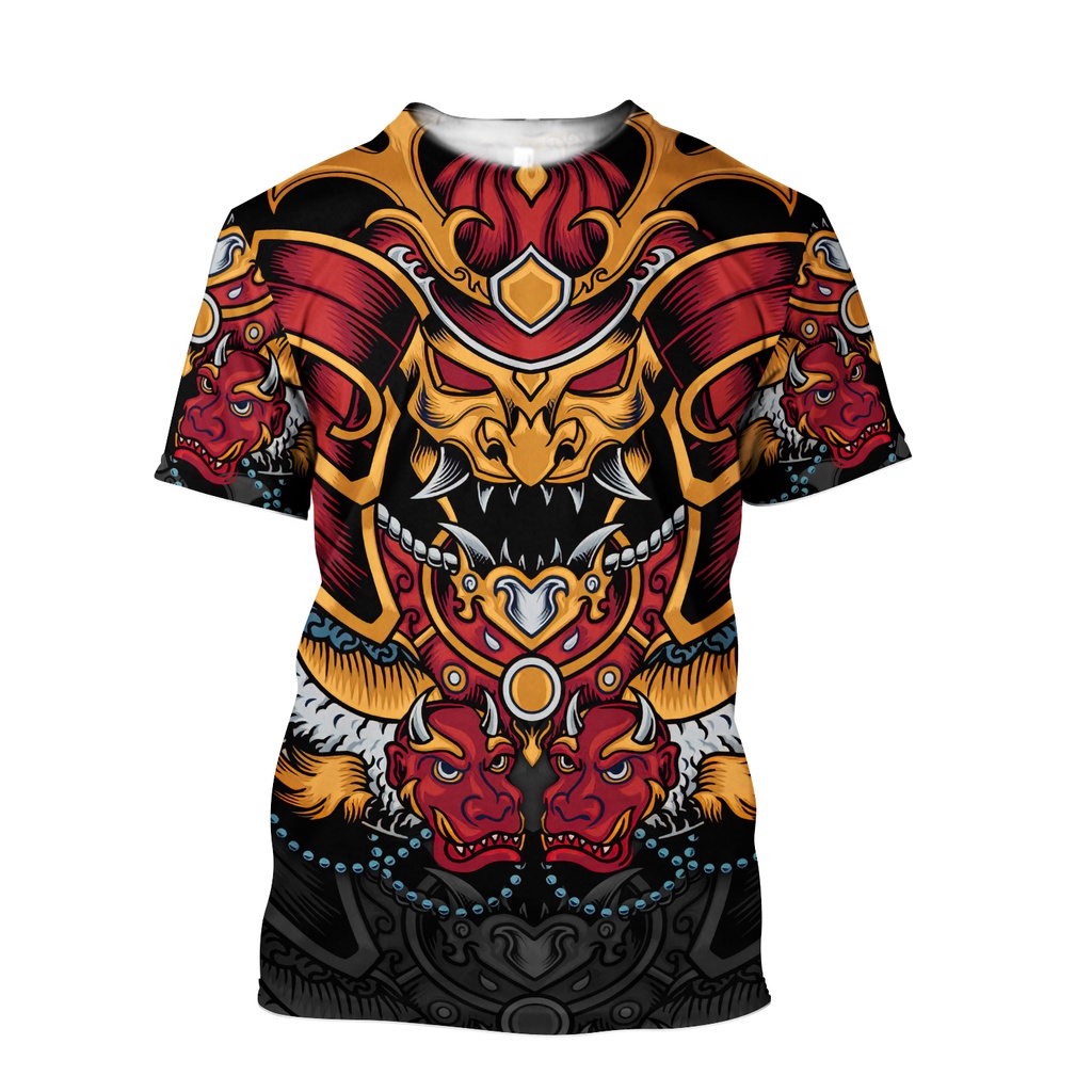 Áo Thun Tay Ngắn In Hình Xăm samurai 3d Thời Trang Mùa Hè Cho Nam Và Nữ xs-3xl