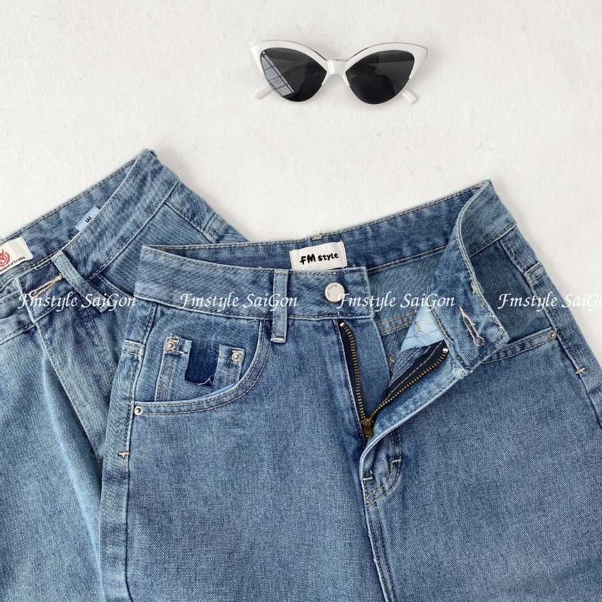 Quần baggy jean nữ cắt đùi lai thường (không co giãn) 0036 ulzzang thời trang VM STYLE 22QJB03AS2401