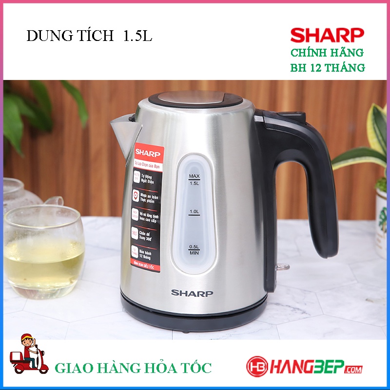 Bình đun siêu tốc Sharp 1.5 lít EKJ-15EVS-ST