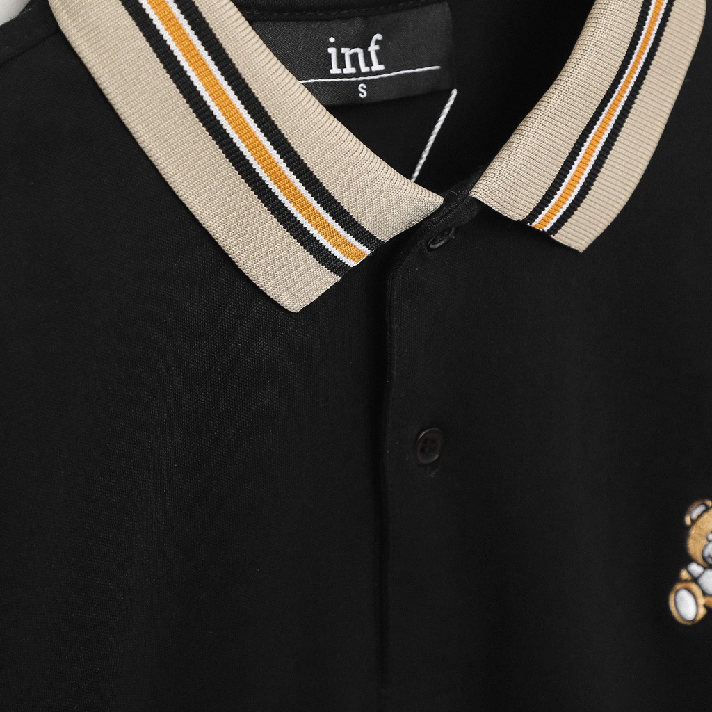 Áo Thun Polo Nam Có Cổ INF Thêu Gấu ĐX, Chất Vải Cotton Co Giãn Dày Dặn, PL002472, SOMEHOW