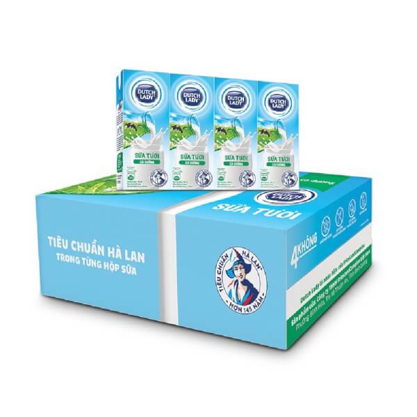LỐC 4 HỘP SỮA DUTCH LADY CÓ ĐƯỜNG 180ML